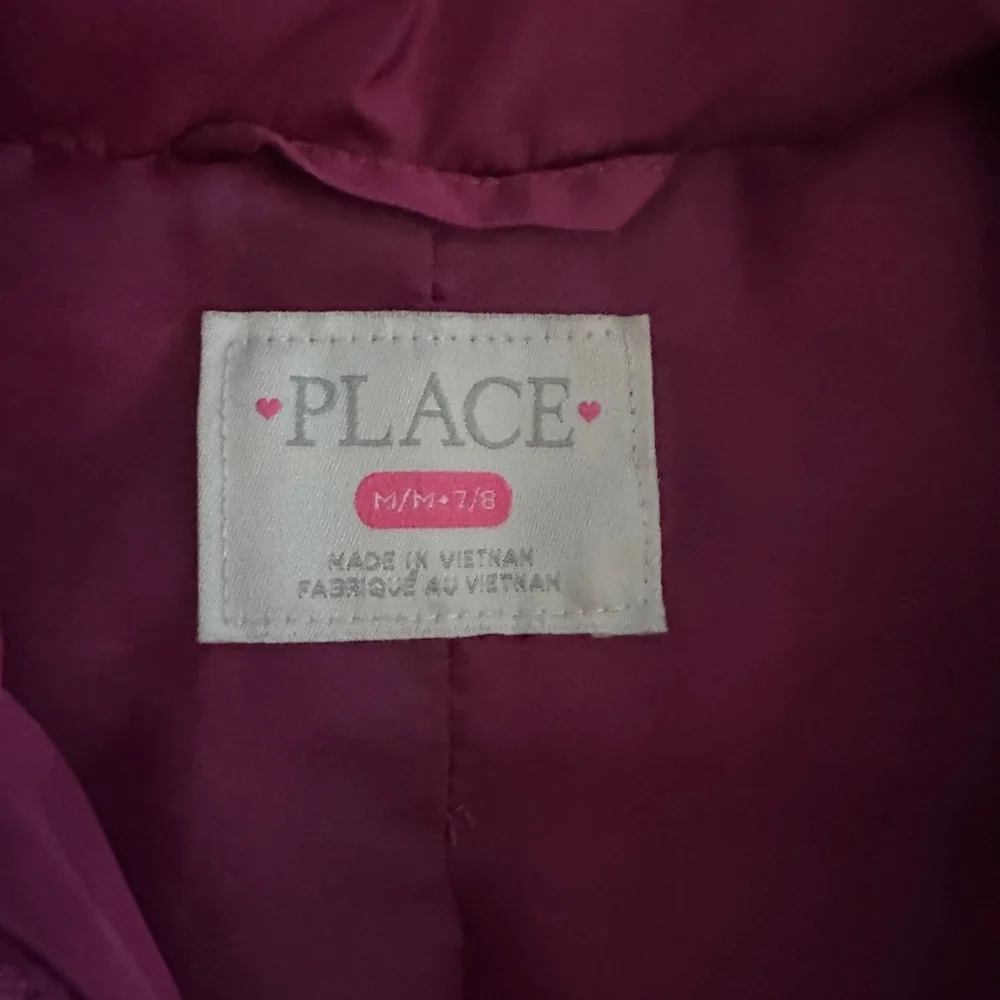 Girls Children's Place Puffer Jacket M 7/8 Dark Magenta Lightweight